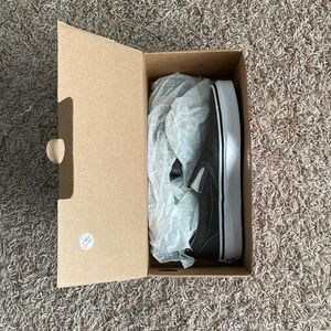 Charcoal gray classic clip-on vans